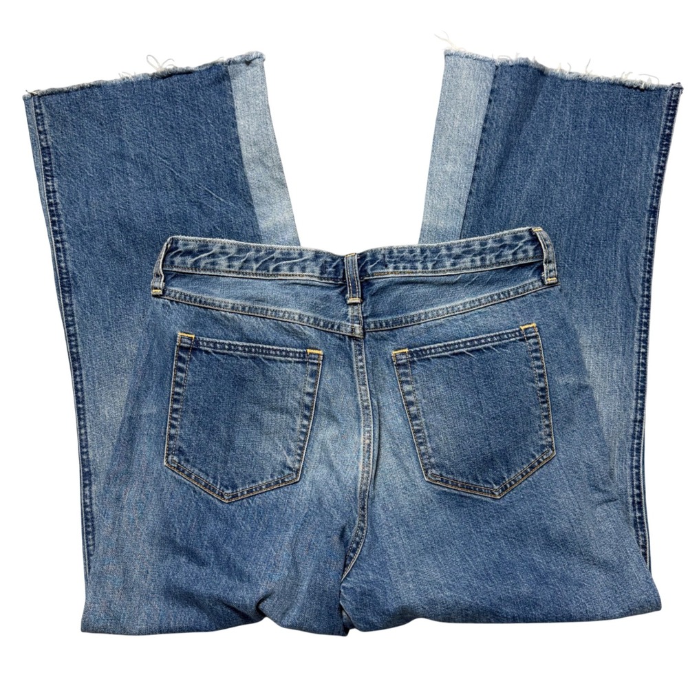 Abercrombie & Fitch Signature High Rise Straight Legโ Two Tone Jeans Blue 27/26R
